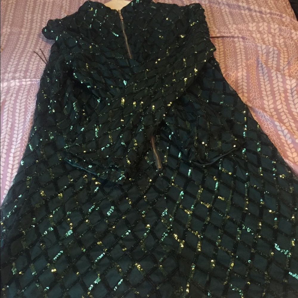 Sequence green jumpsuit with long sleeves